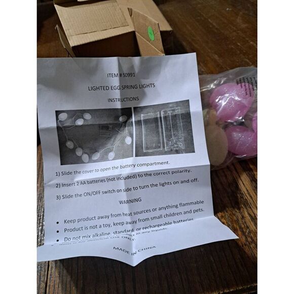 HOST PICK! New Easter Egg Battery Operated String Lights Pastel Colors - Picture 4 of 4